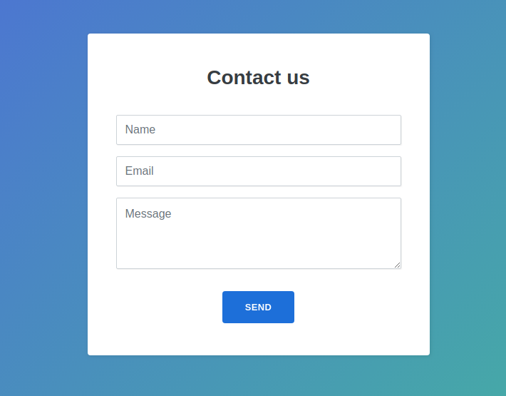 Contact form with name, email and message fields