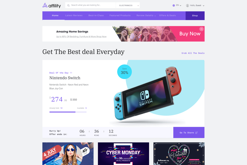 Ecommerce and product review website design website design by BridgeWeb