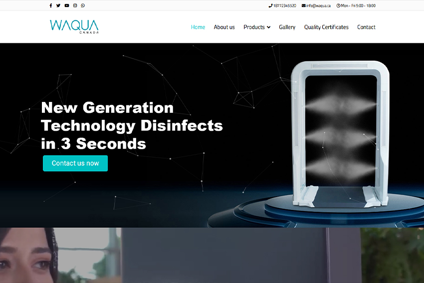 Disinfection equipment website design website design by BridgeWeb
