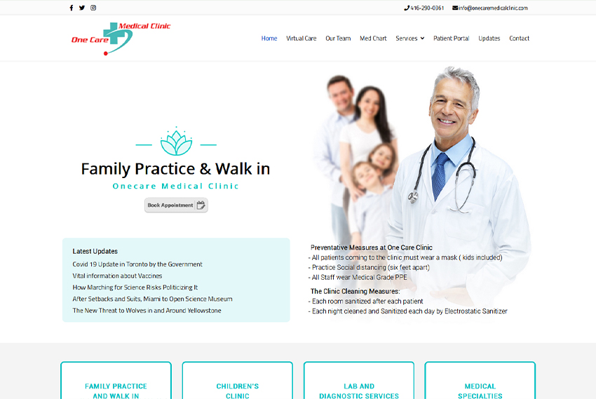 Medical clinic website design Toronto website design by BridgeWeb