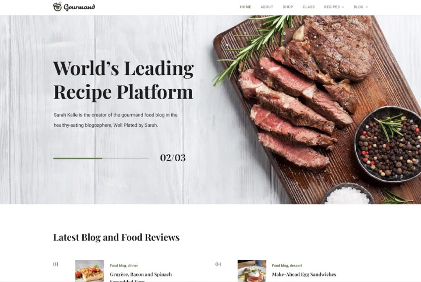 Food blog and recipe website design website design by BridgeWeb