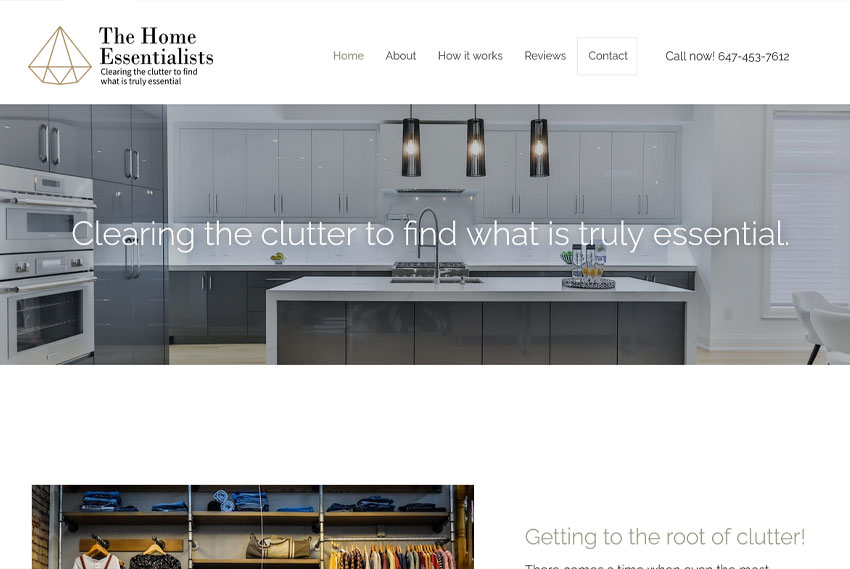 Home organising website design website design by BridgeWeb
