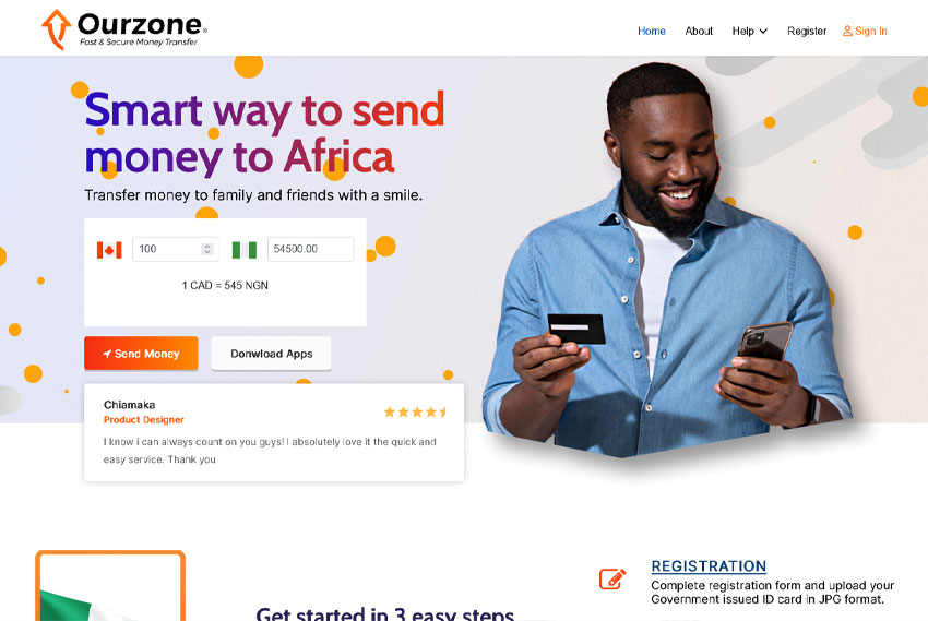 Money services website design Canada website design by BridgeWeb