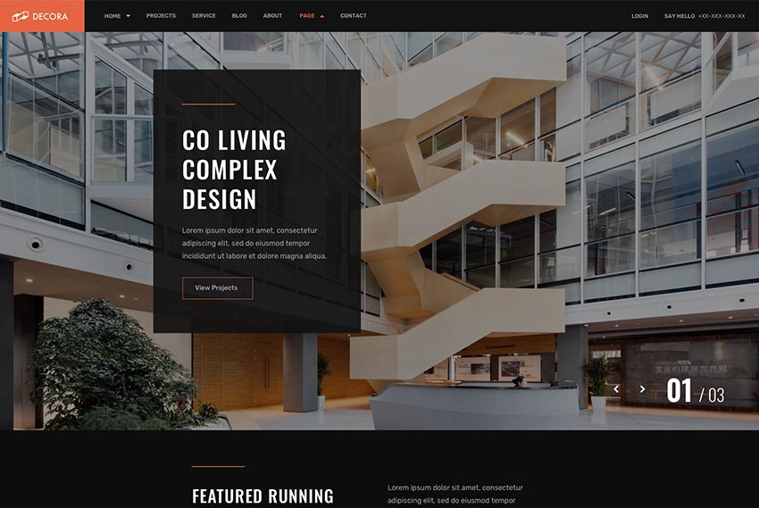 Architecture and interior website design website design by BridgeWeb