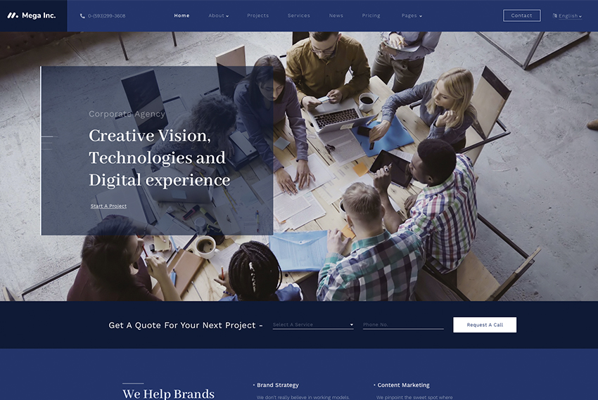 Marketing agency website design website design by BridgeWeb