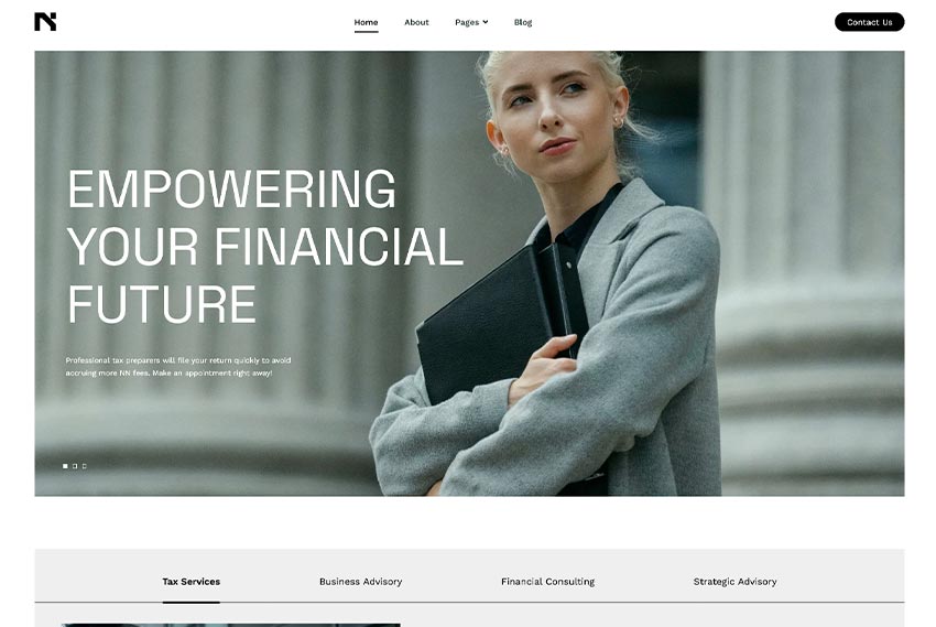 Financial and tax advisory website design website design by BridgeWeb