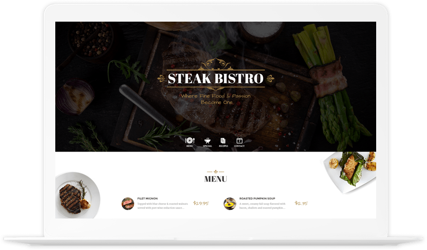 Website shown on a mobile device
