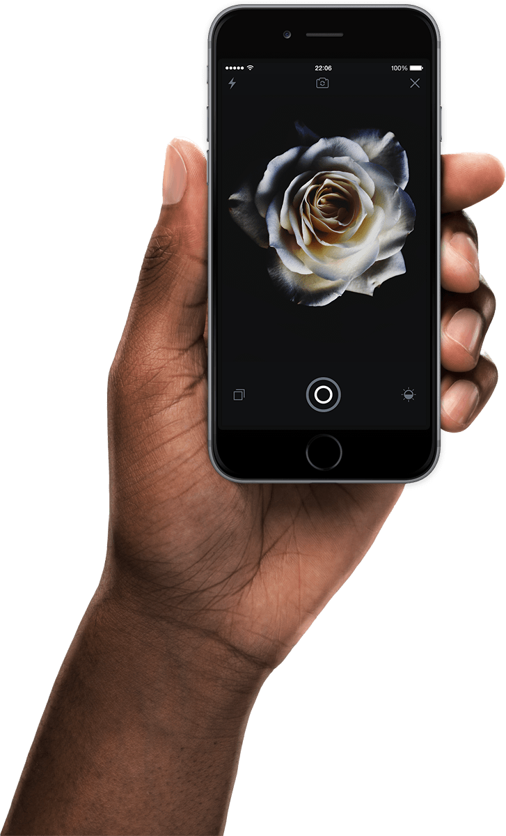 Website shown on an iPhone