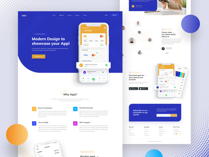 Web page template design