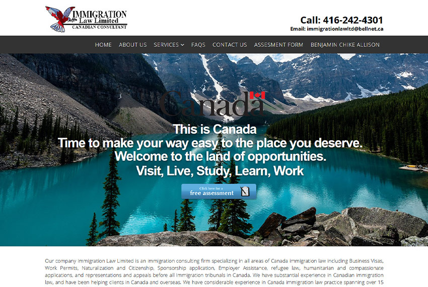 Law firm website design in Toronto website design by BridgeWeb