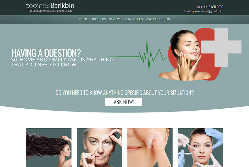 Dermatology clinic website design website design by BridgeWeb