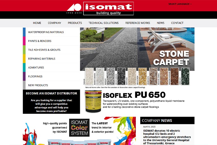Building materials website design website design by BridgeWeb