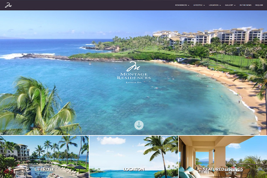 Luxury resort and residences website design website design by BridgeWeb