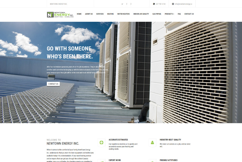 HVAC contractor website design website design by BridgeWeb