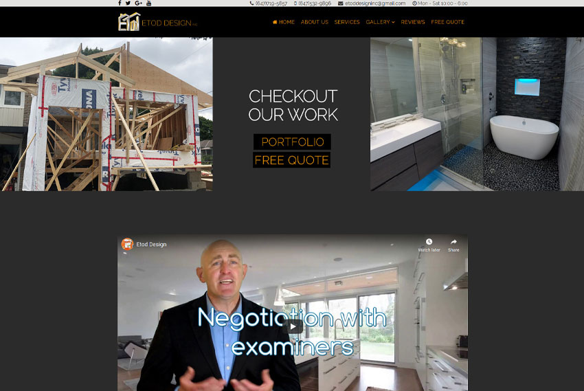 General contractor website design website design by BridgeWeb