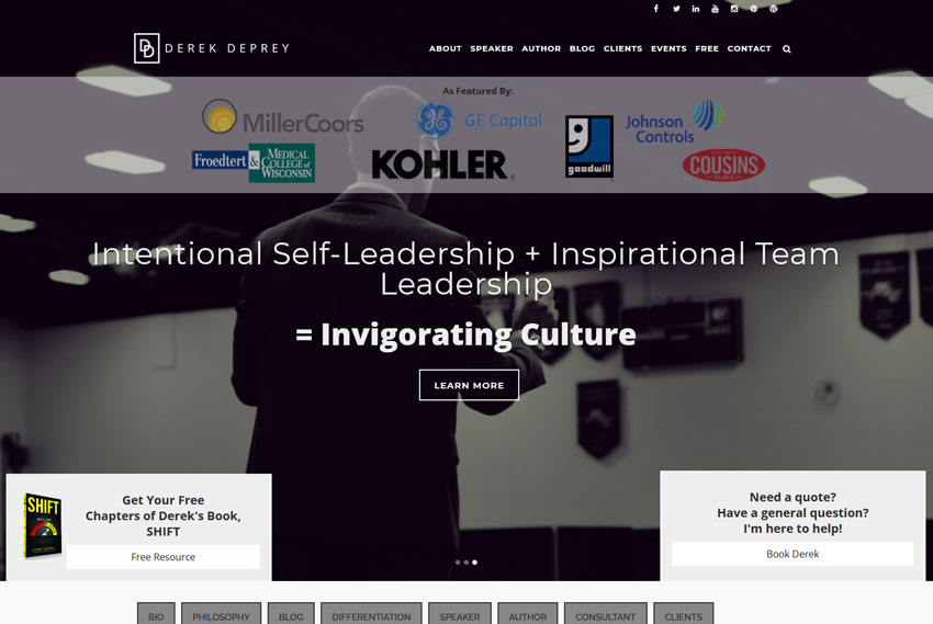 Leadership coach website design website design by BridgeWeb
