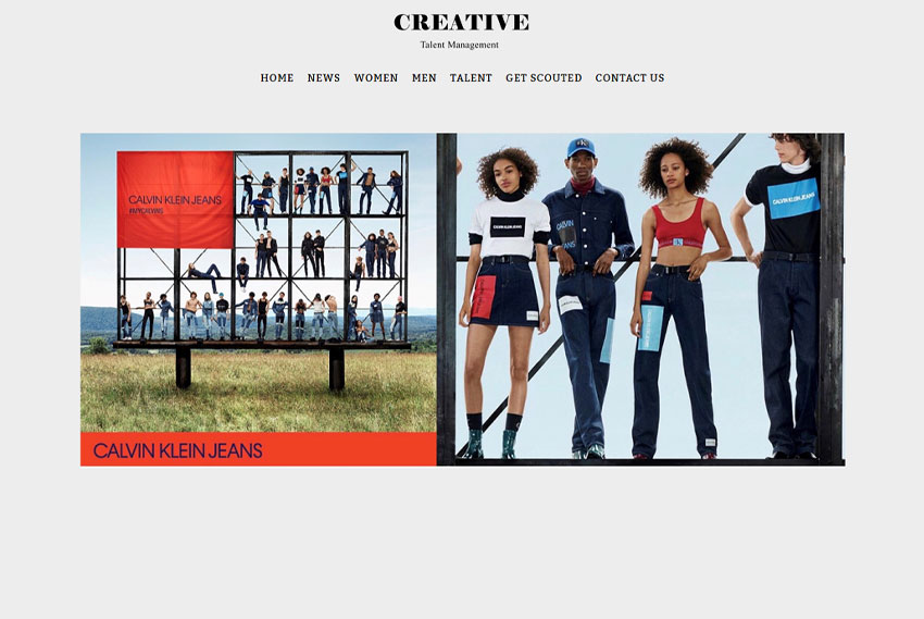 Talent and model agency website design website design by BridgeWeb