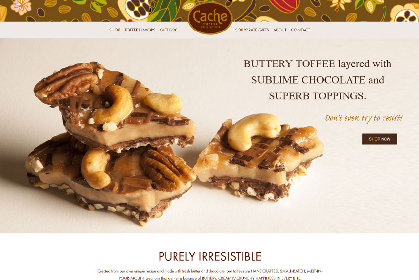 Confectionery ecommerce website design website design by BridgeWeb