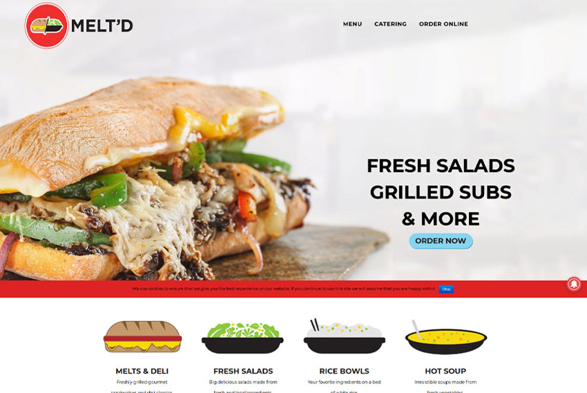 Restaurant and deli website design website design by BridgeWeb