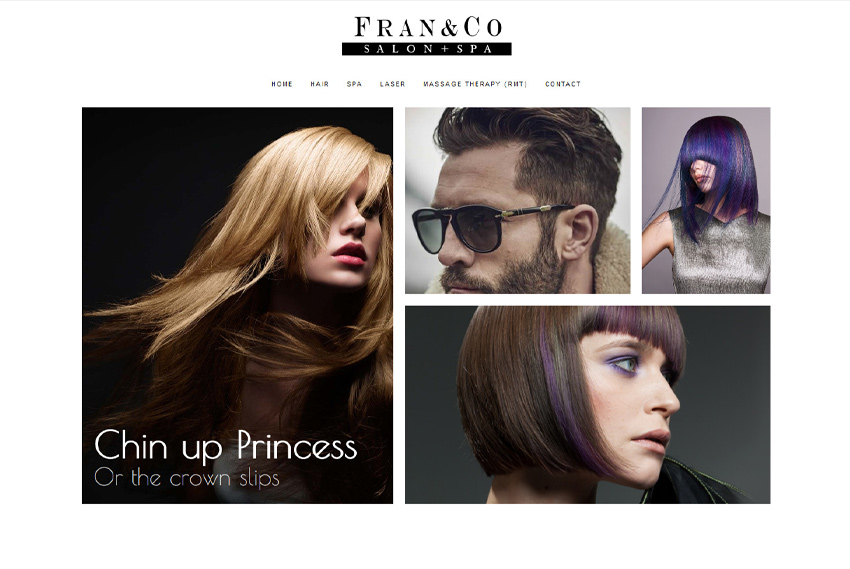 Hair salon and spa website design in Toronto website design by BridgeWeb