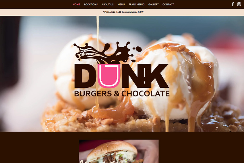 Restaurant chain website design Toronto website design by BridgeWeb
