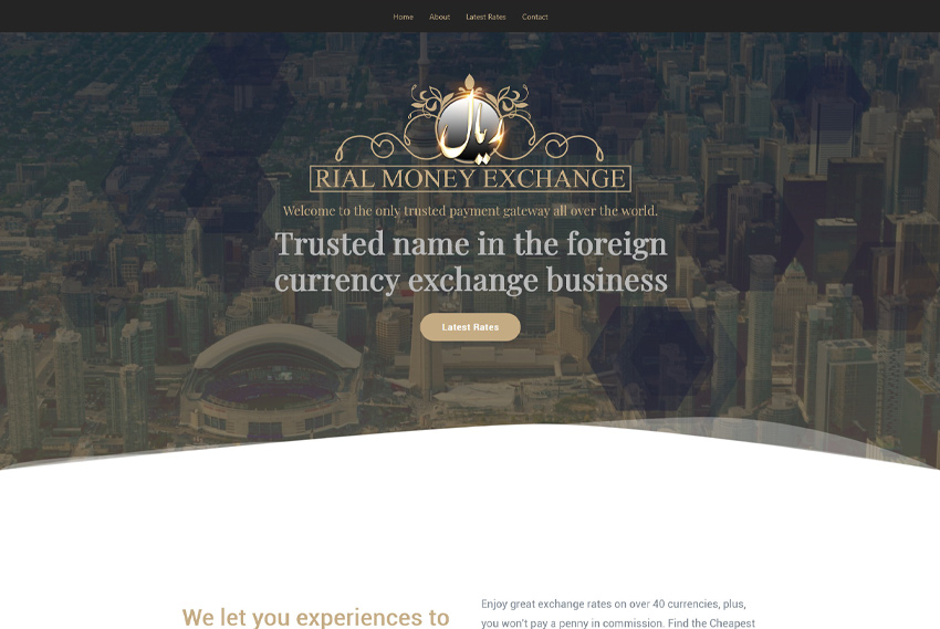 Currency exchange website design Toronto website design by BridgeWeb