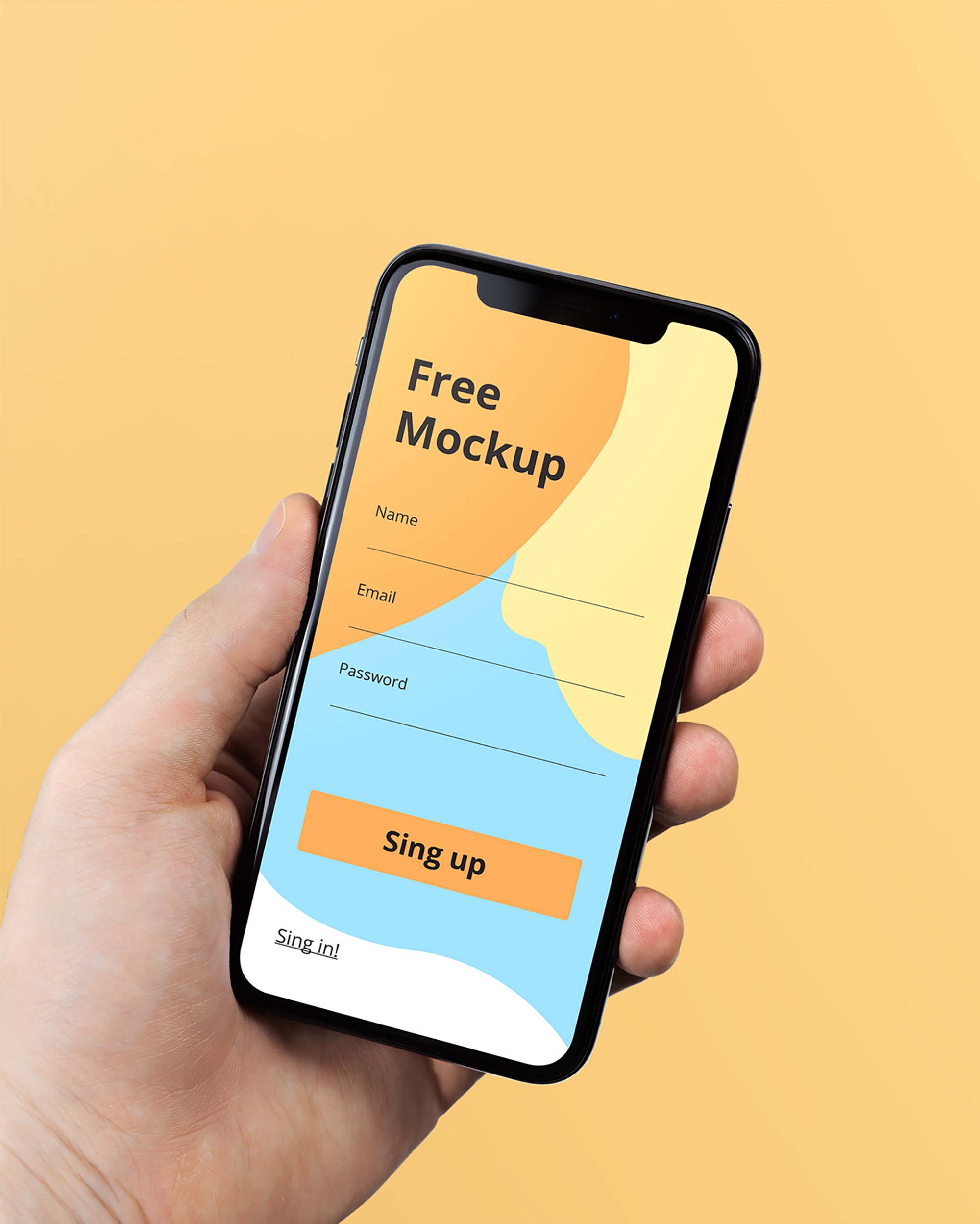 IPhone X in Hand Mockup 1