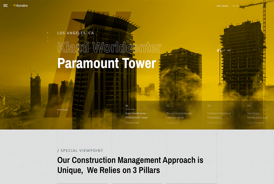 Construction company website design website design by BridgeWeb