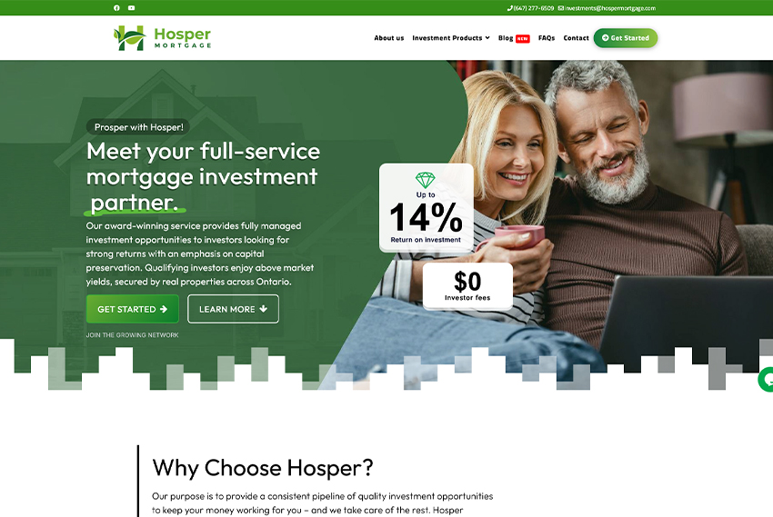Mortgage investment website design website design by BridgeWeb