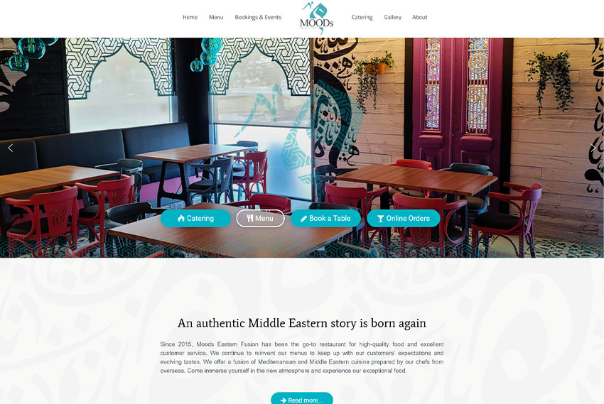 Middle Eastern restaurant website design website design by BridgeWeb