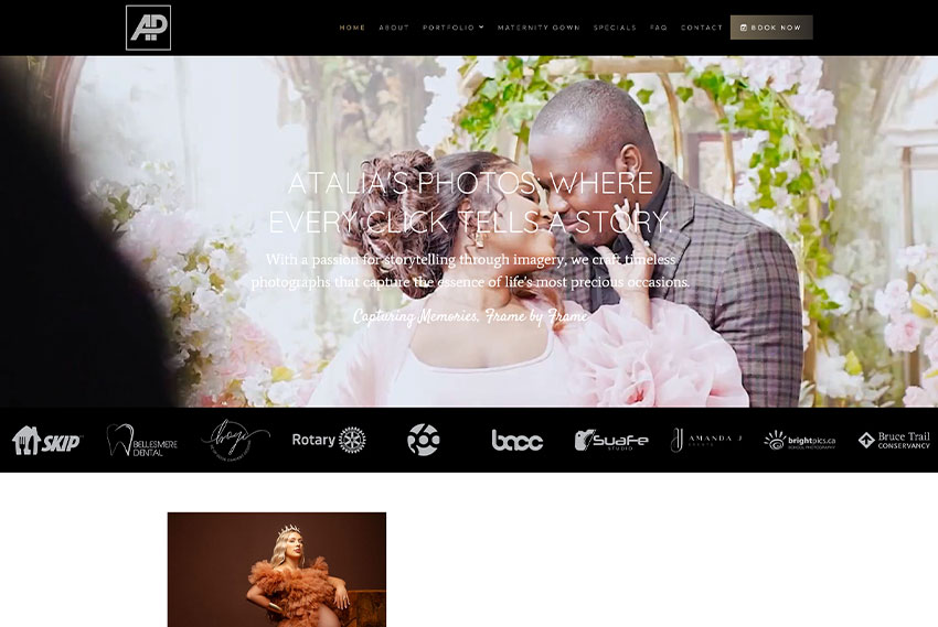 Photography studio website design website design by BridgeWeb